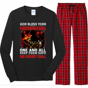 God Bless Firefighters Long Sleeve Pajama Set