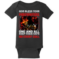 God Bless Firefighters Baby Bodysuit