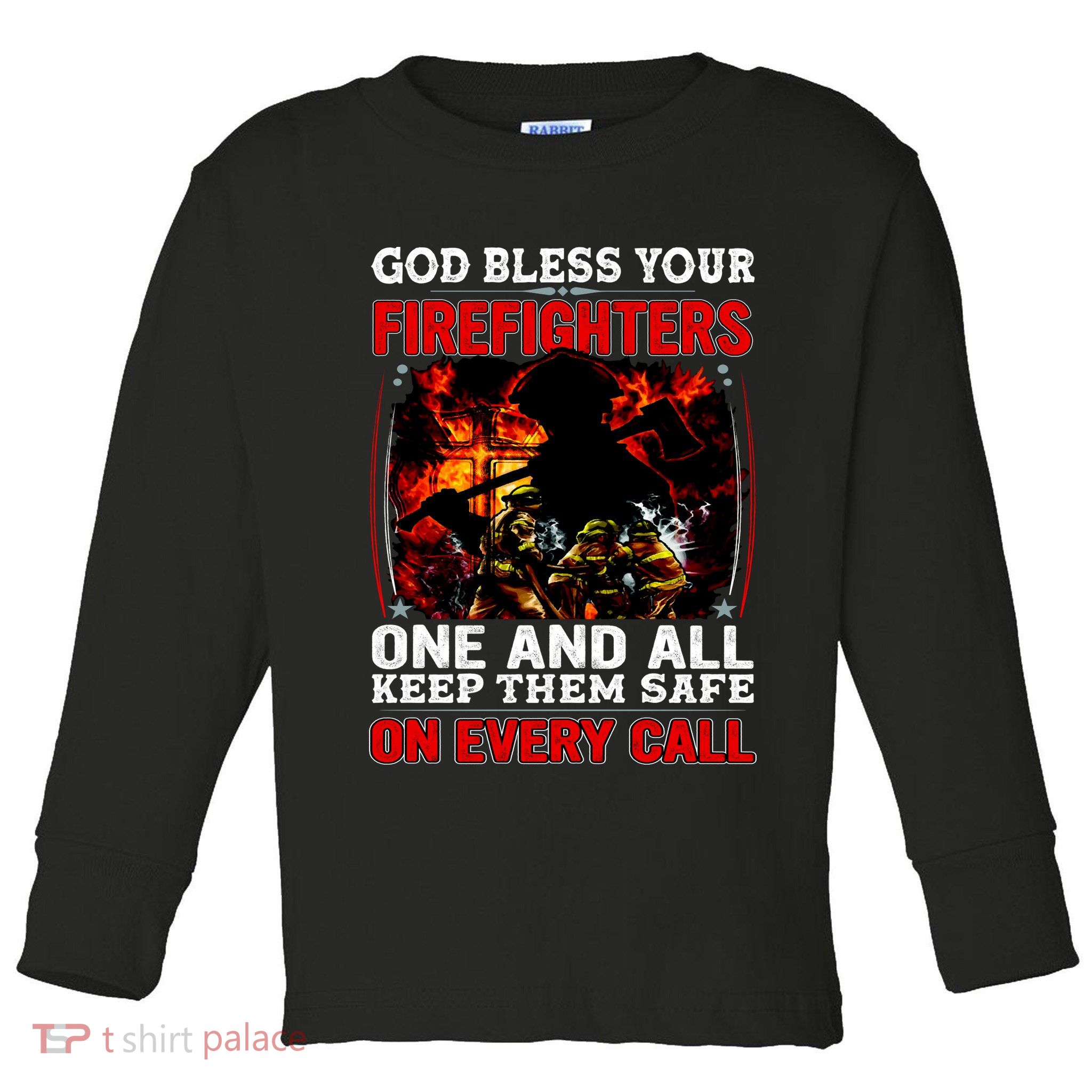 God Bless Firefighters Toddler Long Sleeve Shirt