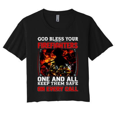 God Bless Firefighters Crop Top