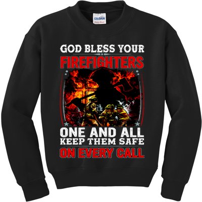 God Bless Firefighters Kids Sweatshirt