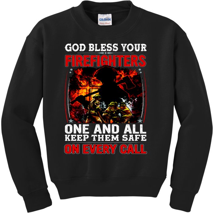 God Bless Firefighters Kids Sweatshirt