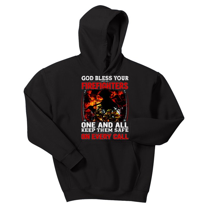 God Bless Firefighters Kids Hoodie