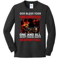 God Bless Firefighters Kids Long Sleeve Shirt