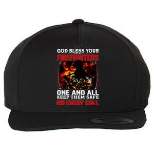 God Bless Firefighters Wool Snapback Cap