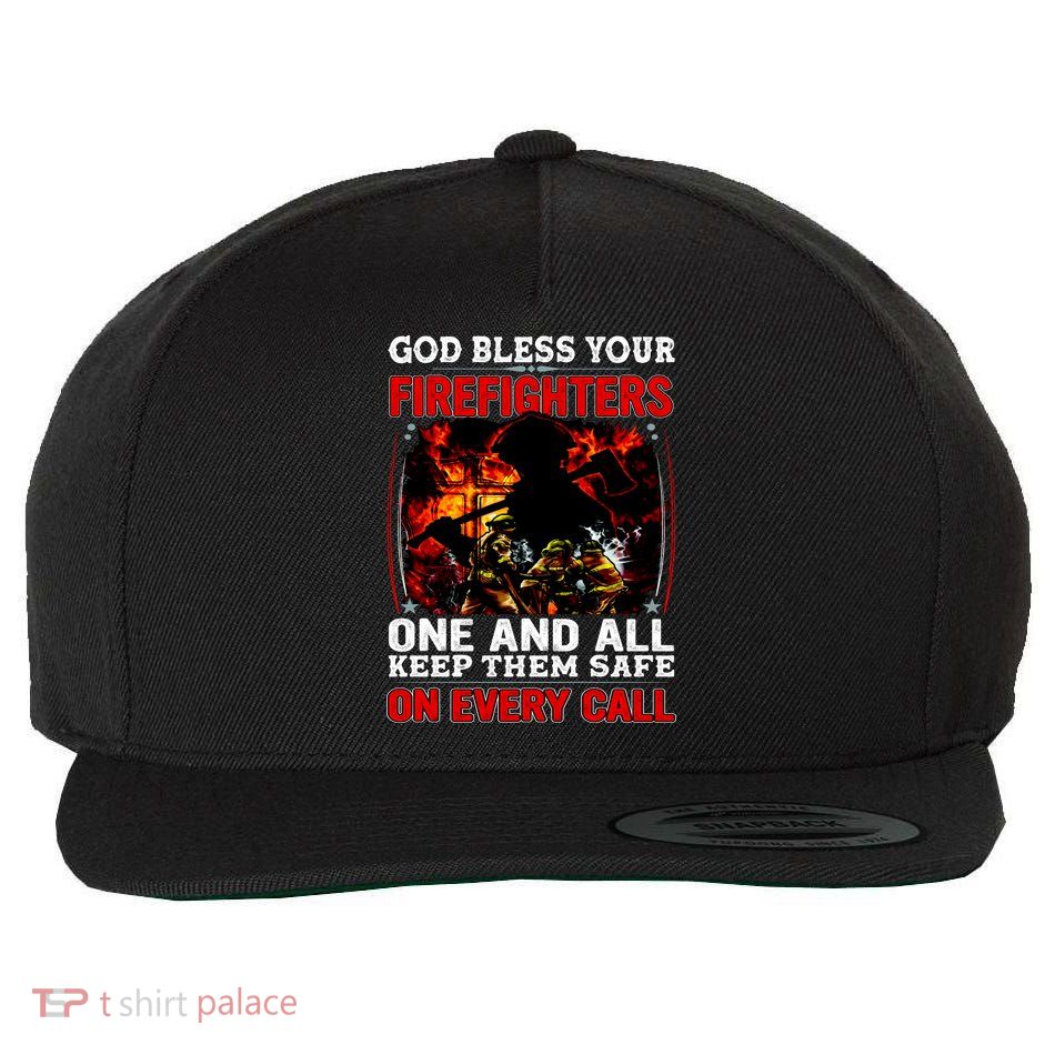 God Bless Firefighters Wool Snapback Cap