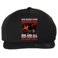 God Bless Firefighters Wool Snapback Cap