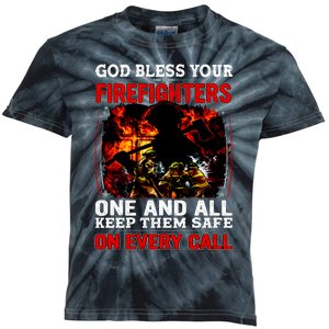 God Bless Firefighters Kids Tie-Dye T-Shirt