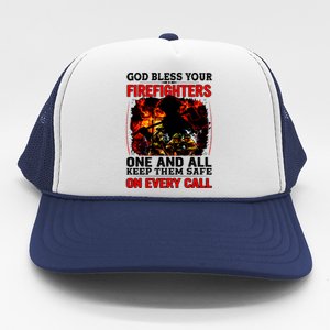 God Bless Firefighters Trucker Hat