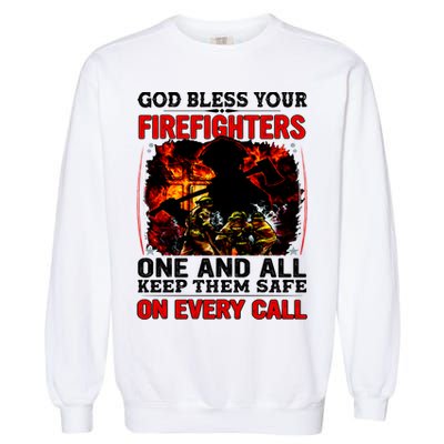 God Bless Firefighters Garment-Dyed Sweatshirt