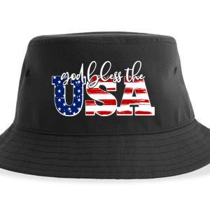 God Bless The USA American Flag Sustainable Bucket Hat