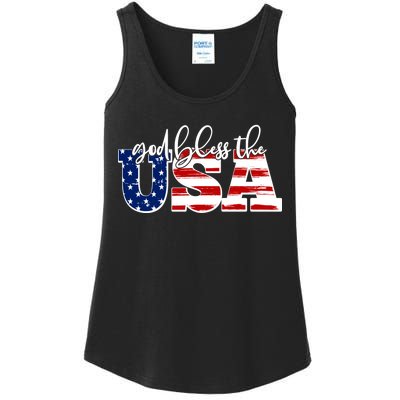 God Bless The USA American Flag Ladies Essential Tank