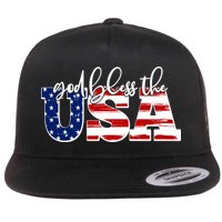 God Bless The USA American Flag Flatbill Hat