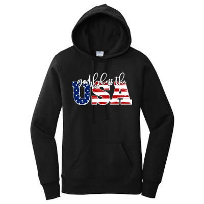 God Bless The USA American Flag Women's Pullover Hoodie