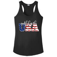 God Bless The USA American Flag Ladies PosiCharge Competitor Racerback Tank