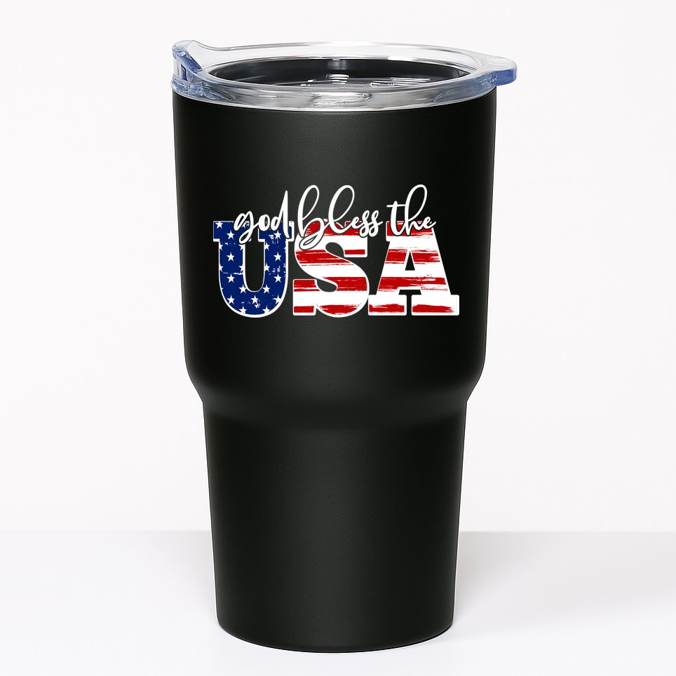God Bless The USA American Flag Tumbler