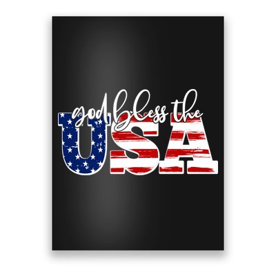 God Bless The USA American Flag Poster