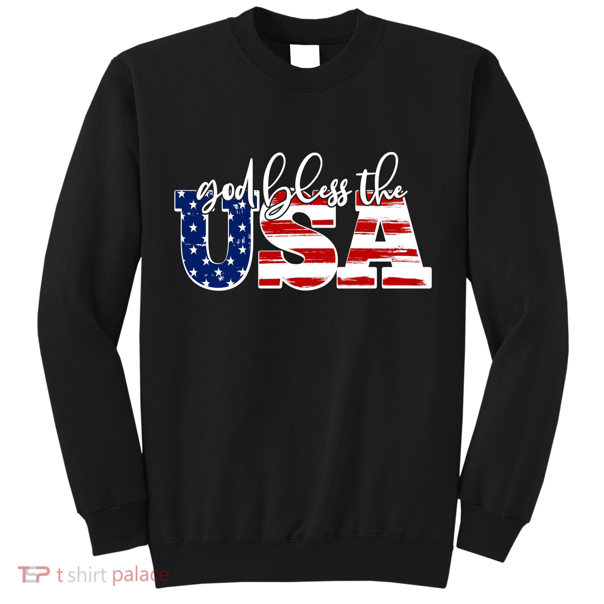 God Bless The USA American Flag Tall Sweatshirt