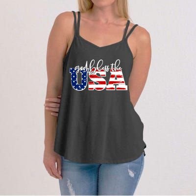 God Bless The USA American Flag Women's Strappy Tank