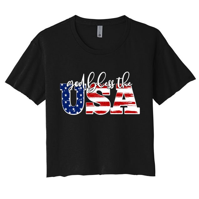 God Bless The USA American Flag Crop Top