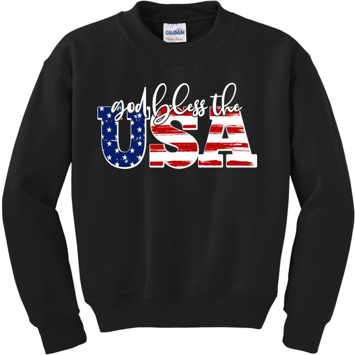 God Bless The USA American Flag Kids Sweatshirt