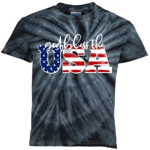 God Bless The USA American Flag Kids Tie-Dye T-Shirt