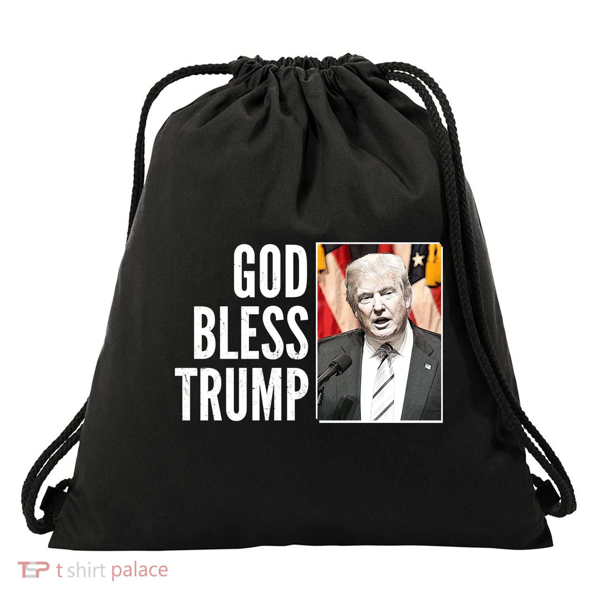 God Bless Trump Drawstring Bag