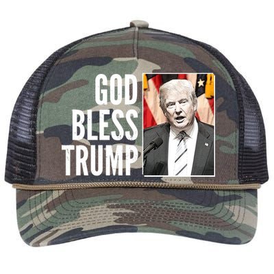 God Bless Trump Retro Rope Trucker Hat Cap