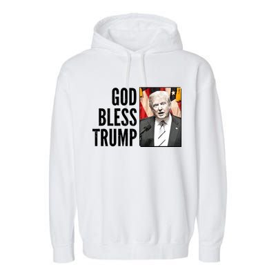 God Bless Trump Garment-Dyed Fleece Hoodie