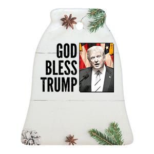 God Bless Trump Ceramic Bell Ornament