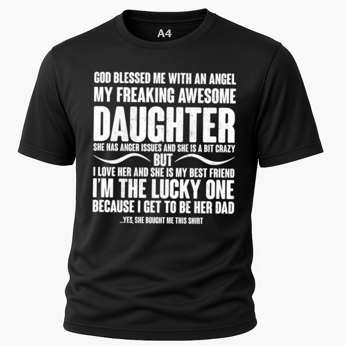God Blessed Me With An Angel My Awesome Daughter Cooling Performance Crew T-Shirt