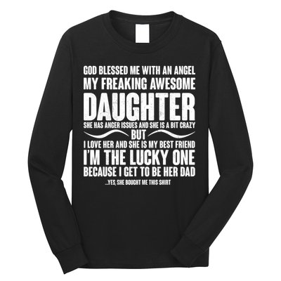 God Blessed Me With An Angel My Awesome Daughter Long Sleeve Shirt