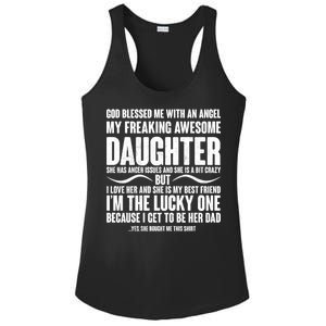 God Blessed Me With An Angel My Awesome Daughter Ladies PosiCharge Competitor Racerback Tank