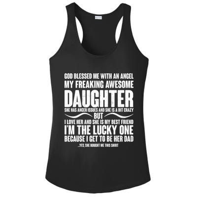 God Blessed Me With An Angel My Awesome Daughter Ladies PosiCharge Competitor Racerback Tank