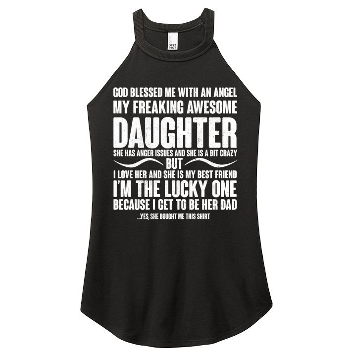 God Blessed Me With An Angel My Awesome Daughter Women's Perfect Tri Rocker Tank