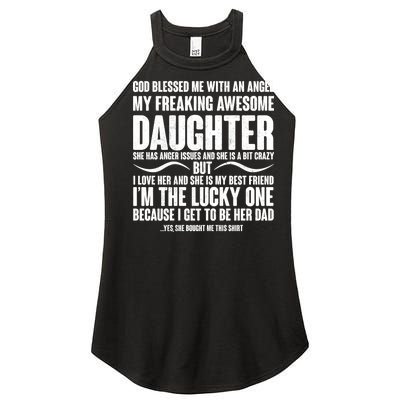 God Blessed Me With An Angel My Awesome Daughter Women’s Perfect Tri Rocker Tank