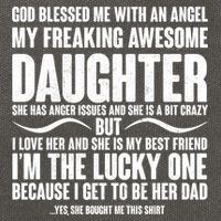 God Blessed Me With An Angel My Awesome Daughter Cotton Canvas Backpack