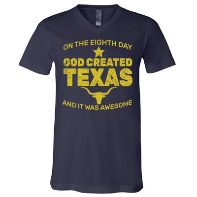 God Created Texas V-Neck T-Shirt