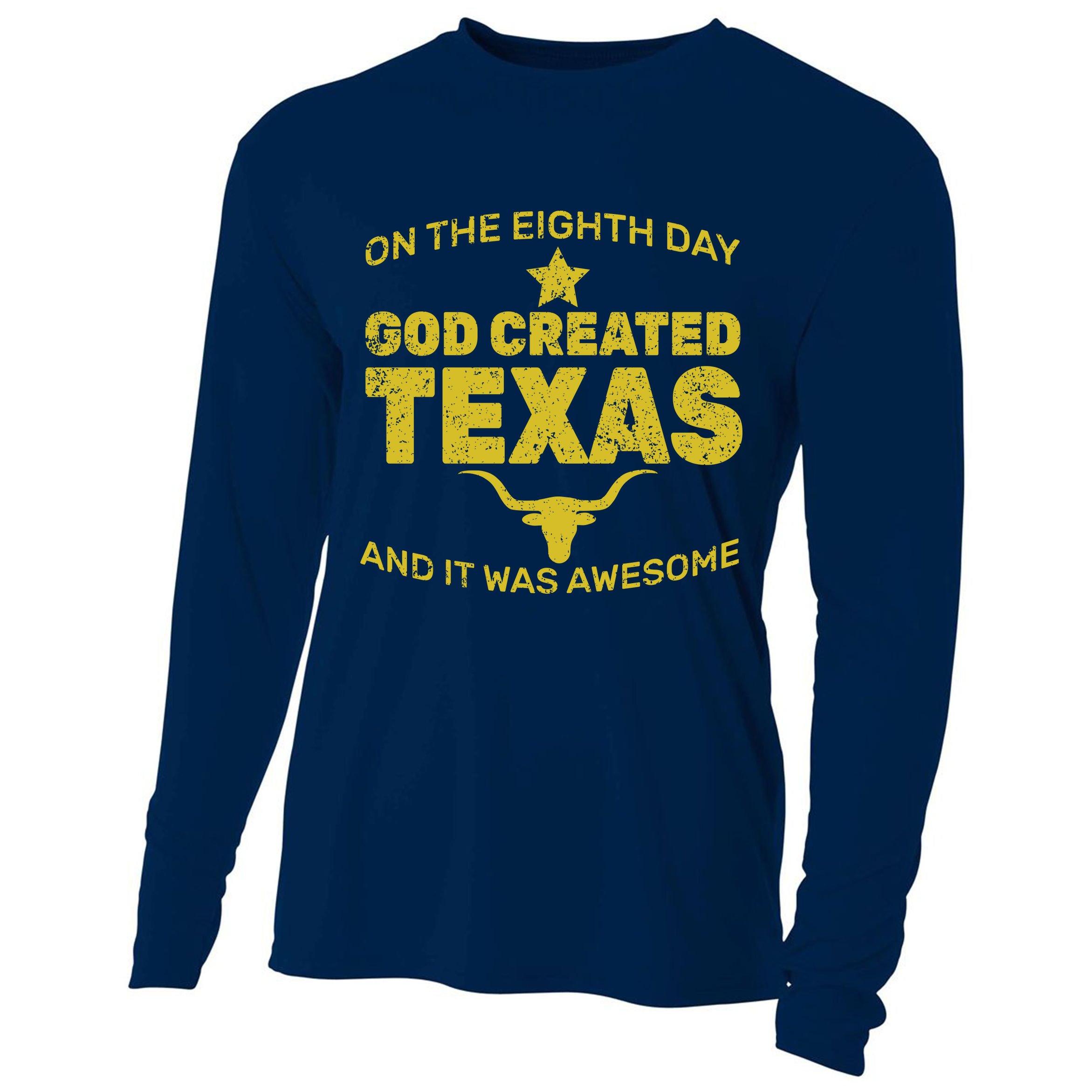 God Created Texas Cooling Performance Long Sleeve Crew