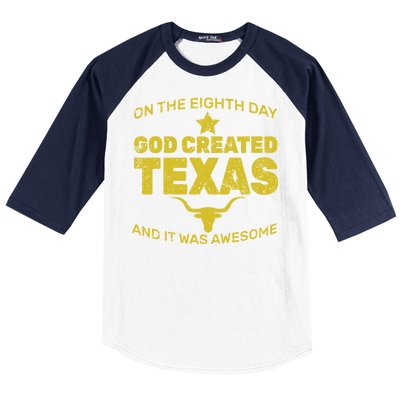 God Created Texas Baseball Sleeve Shirt