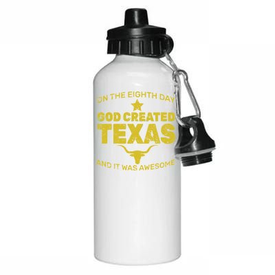 God Created Texas Aluminum Water Bottle