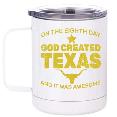 God Created Texas 12 oz Stainless Steel Tumbler Cup