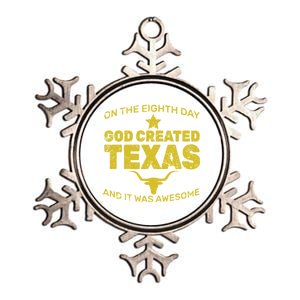 God Created Texas Metallic Star Ornament