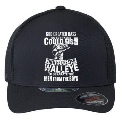 God Created Walleye Flexfit Unipanel Trucker Cap