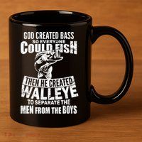 God Created Walleye 11oz C Handle Ceramic Mug