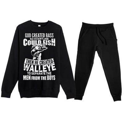 God Created Walleye Premium Crewneck Sweatsuit Set