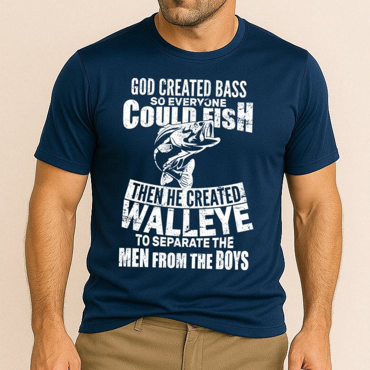 God Created Walleye Performance Shirt