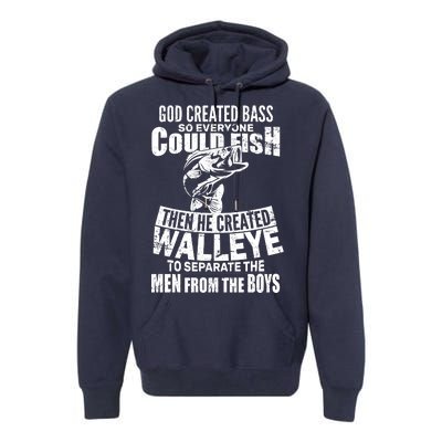 God Created Walleye Premium Hoodie