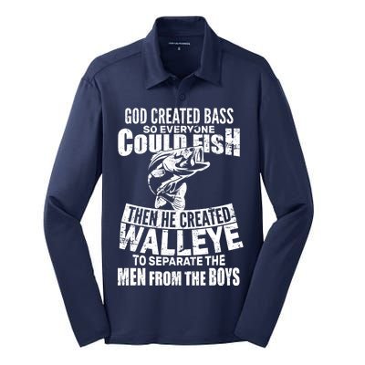 God Created Walleye Silk Touch Performance Long Sleeve Polo