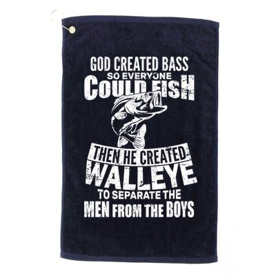 God Created Walleye Golf Towel